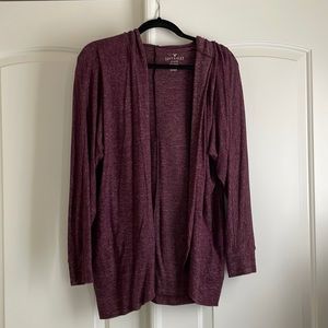 American Eagle Purple Hooded Cardigan